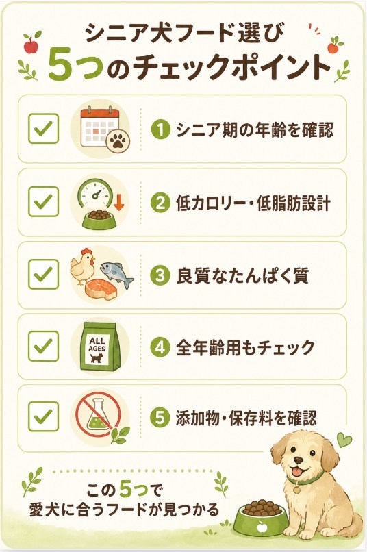 シニア犬のドッグフードを選ぶ際の5つのポイント